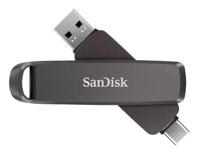 SanDisk SDDDE1-512G-G46. Capacity: 512 GB, Device interface: USB Type-C/USB Type-A, USB version: 3.2 Gen 2 (3.1 Gen 2), Read speed: 1000 MB/s, Write speed: 900 MB/s. Form factor: Swivel. Weight: 33 g. Product colour: Black
