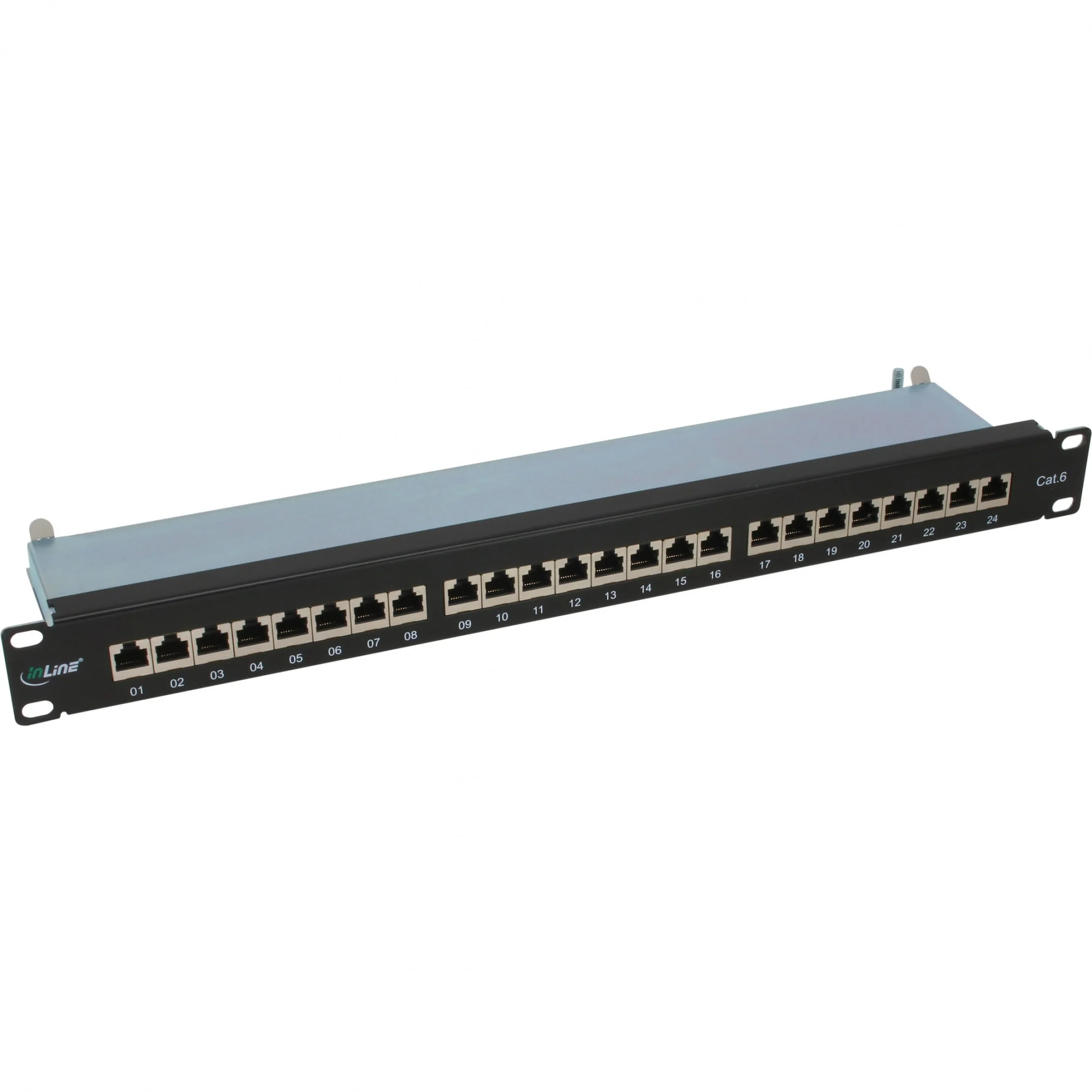 Patch panel RJ45, 24 porturi, echipat CAT5E, CAT6, CAT6A, CAT7