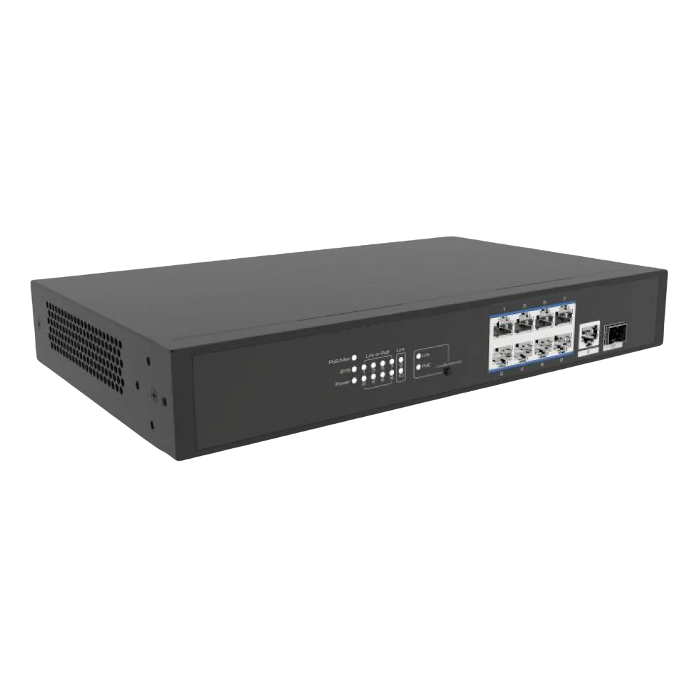 SWITCH POE CU 8 PORTURI si SFP, HV-SPOE8+SFP