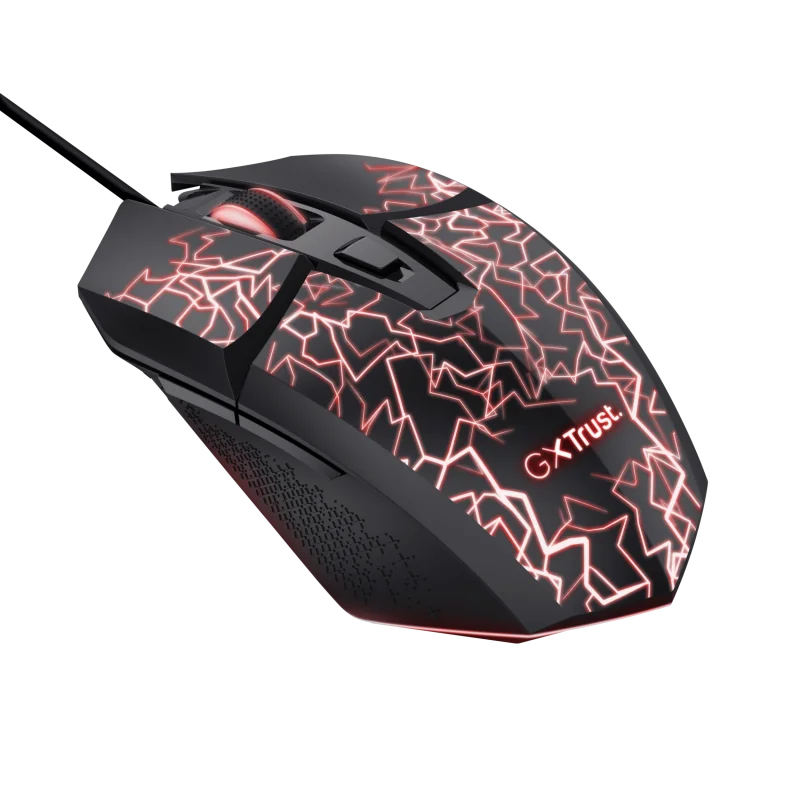 Mouse cu fir Trust GXT 113 Felox, rezolutie maxima 6400 DPI, iluminare, negru