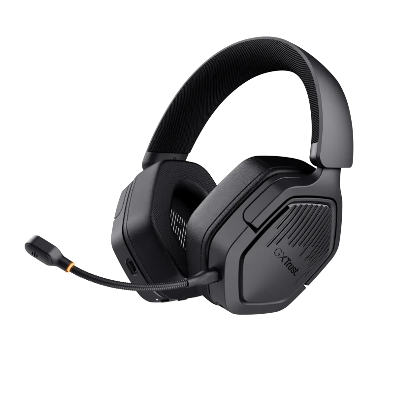 Casti wireless Trust GXT 493 Carus, material ABS, conector 3.5mm, frecventa raspuns 20 Hz, 20.000 Hz, sunet stereo, nivel sunet 104 dB, negru