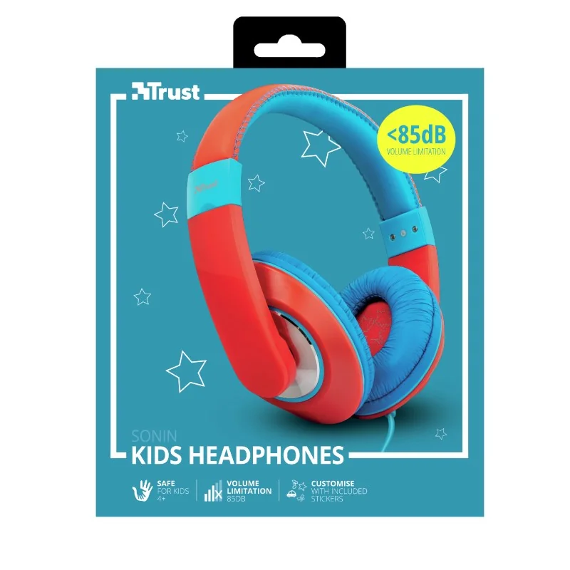 Casti cu microfon Trust Sonin Kids Headphones - red, TR-23585
