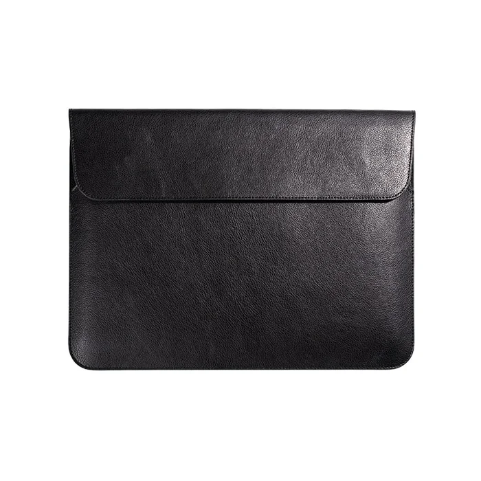 Husa laptop Fixed Oxford pentru Apple MacBook Pro 16" (2019 si mai noi), cusuta manual, piele naturala, inchidere magnetica, Negru