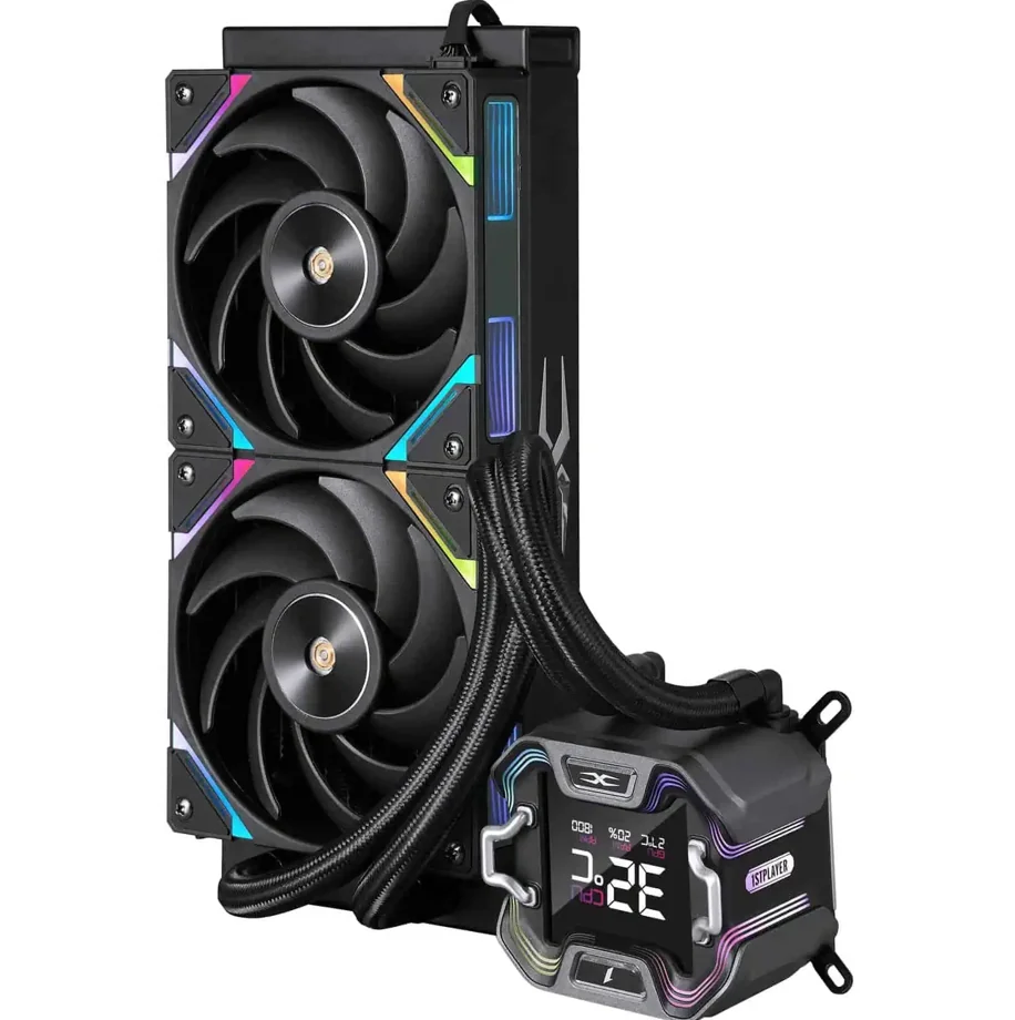 Cooler Procesor 1stPlayer X-Starship 240E-bk, display de 2,4 inches, aRGB, compatibil AMD/Intel, negru 1St Player