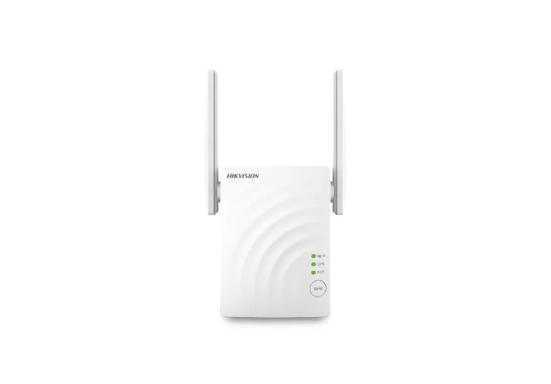 Wi-Fi Extender Hikvision DS-3WRE12C AC1200, 2 antene, dual- band, wireless standard: IEEE 802.11/a/n/ac wave 2 @5GHz, IEEE 802.11b/g/n @2.4GHz, interfata: 1*10/100Mbps RJ45, tensiune alimentare: 9VDC, 0.8A, dimensiuni: 80mm×58mm×48mm, greutate: 0.221kg.