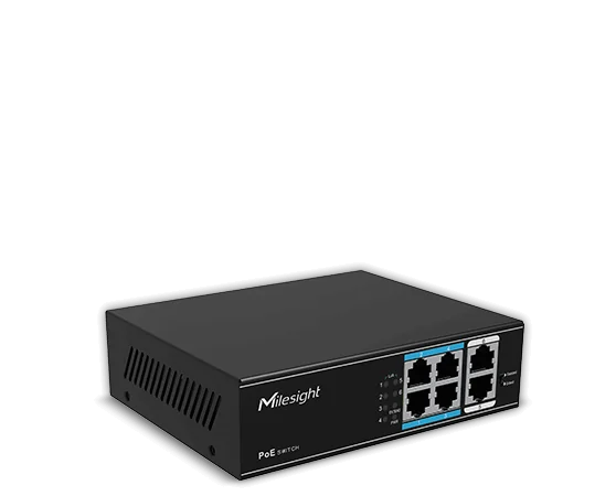 Switch Milesight MS-S0208-GL; Porturi:8×100Mbps PoE ports (RJ45) +2×1000Mbps unlink ports; Maxim 30 W per port Milesight Technology