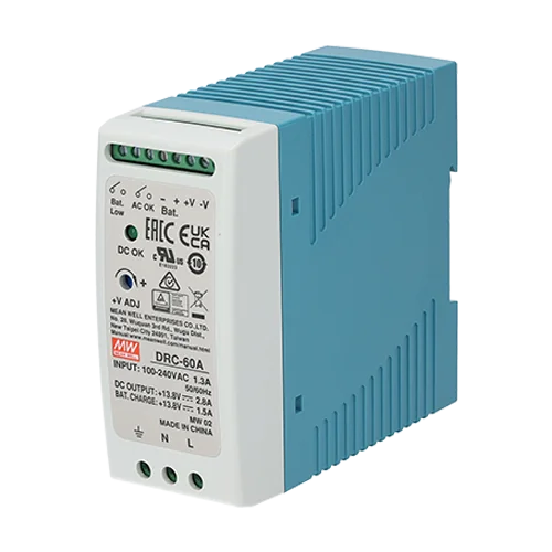 Sursa in comutatie cu back-up, 13.8V / 2.8A, monitorizare, sina DIN - MEAN WELL DRC-60A Meanwell