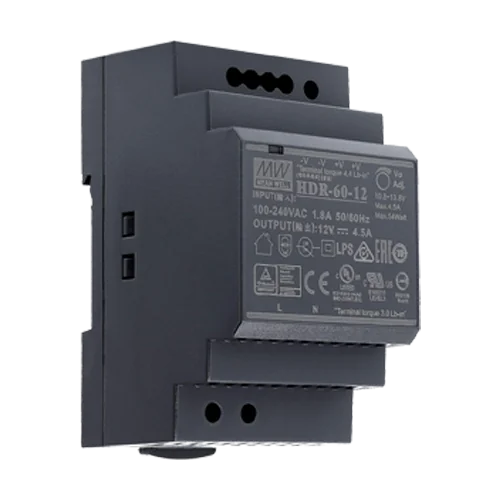 Sursa de alimentare in comutatie, 12V / 4.5A, sina DIN - MEAN WELL HDR-60-12 Meanwell