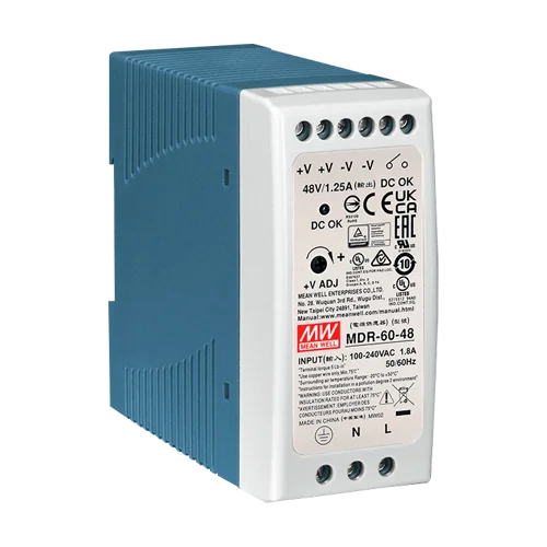 Sursa de alimentare in comutatie, 48V/1.25A, 60W, sina DIN - MEAN WELL MDR-60-48 Meanwell
