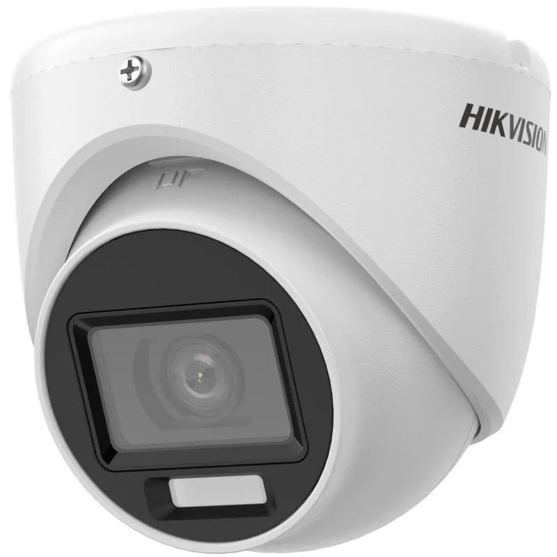 Camera de supraveghere Turret 4K Hikvision DS-2CE76U0T-LMF(2.8MM), lentila fixa 2.8mm, iluminare min: 0.01 Lux @ (F1.6, AGC ON), 0 Lux cu lumina alba: 20m, IR 30m, iesire TVI/AHD/CVI/CVBS, alimentare: 12 VDC ± 25%, 0.38 A, max. 4.6 W, protectie: IP67,