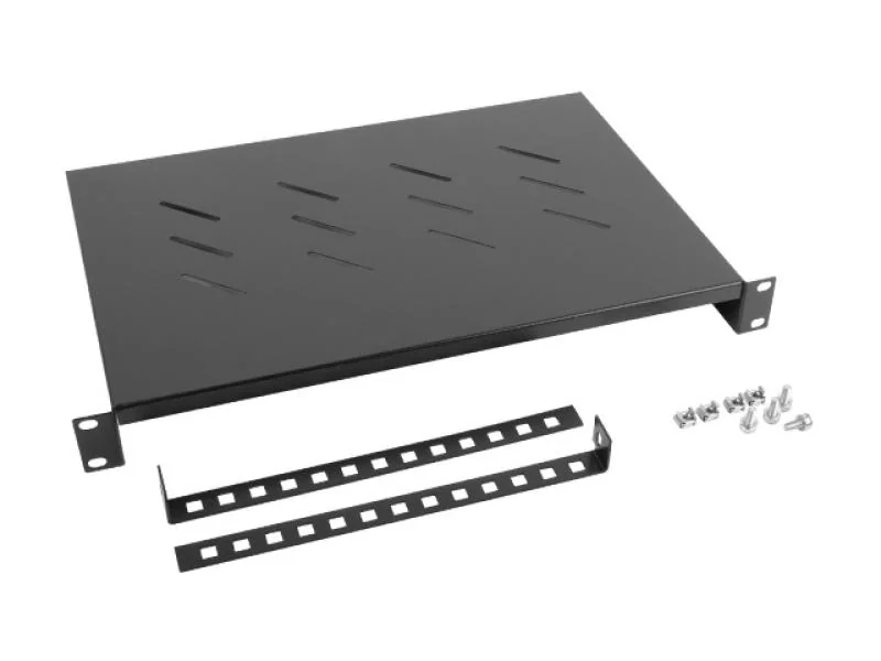 AK-1004-B fixed shelf 19 600mm 1U/483x300mm max load capacity up to 25kg black Lanberg