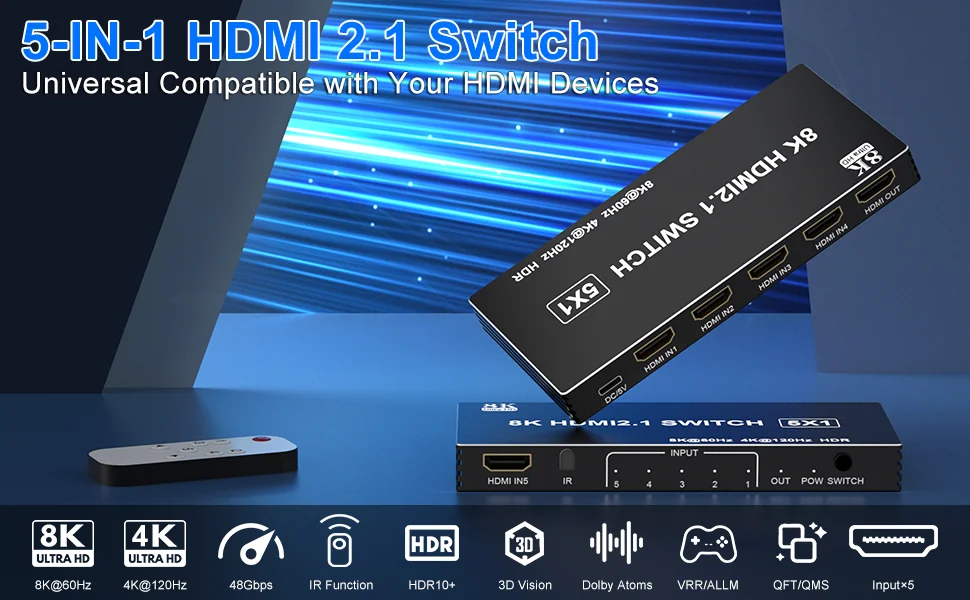 DSW-HDMI-53 HDMI interface switch 5 ports Gembird