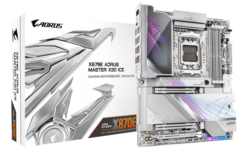 Placa de baza Gigabyte X870E AORUS MASTER X3D ICE, Socket AM5, DDR5, ATX Gigabyte