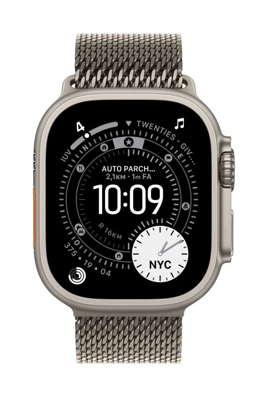 Watch 49mm Natural Titanium Milanese Loop - Large Apple