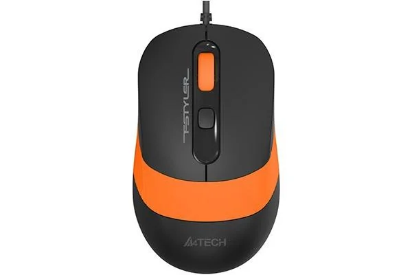 Mouse A4tech cu fir, interfata USB, rezolutie 1600 DPI, dimensiuni 108 x 64 x 35 mm, negru/portocaliu A4Tech