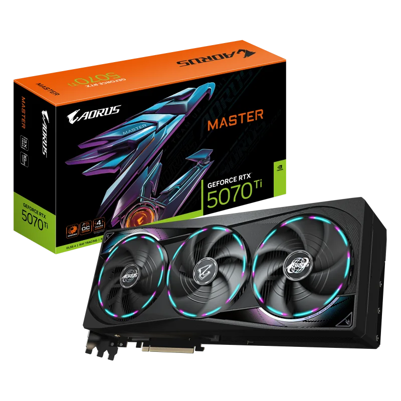 Placa video Gigabyte AORUS GeForce RTX 5070 Ti MASTER, 16GB GDDR7, PCI Express 5.0, 256-bit Gigabyte