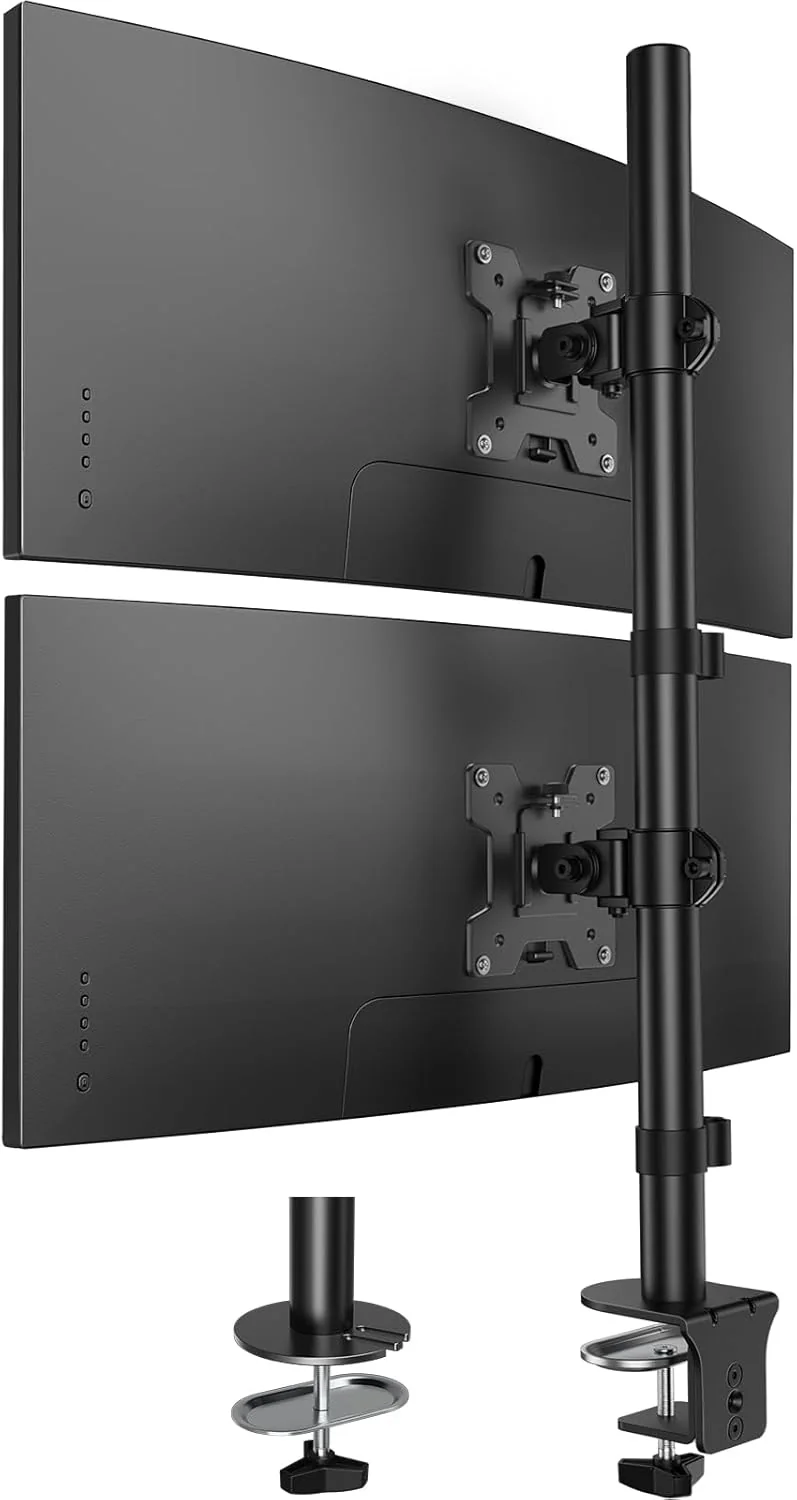 Adjustable 2-display vertical desk mount 17-32inch 9kg Gembird
