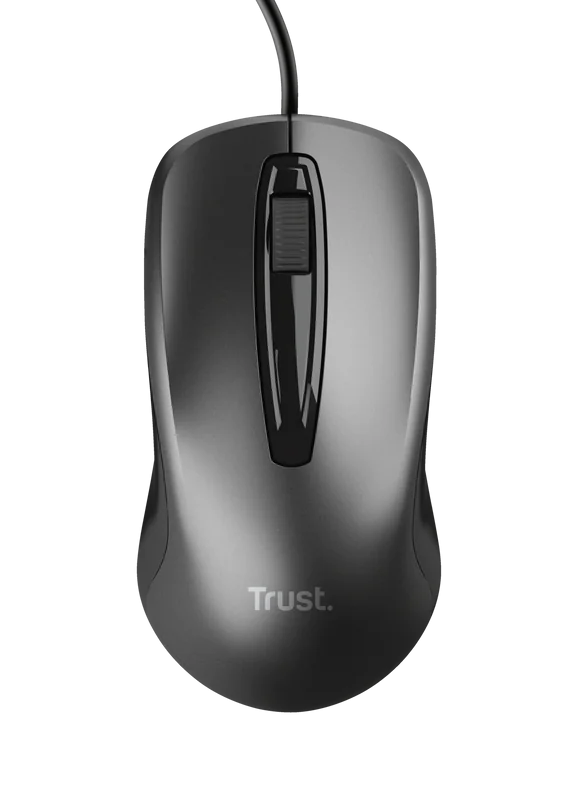 Mouse Trust cu fir, optic, rezolutie maxima 1200 DPI, negru Trust