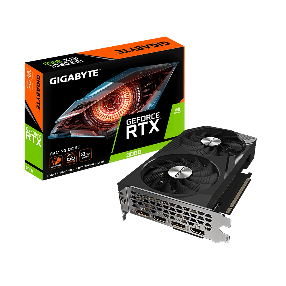 Placa Video GIGABYTE GeForce RTX 3060 GAMING OC 8GB GDDR6 128-bit rev 2.0 Gigabyte