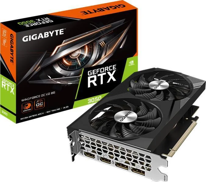 Placa video Gigabyte GEFORCE RTX 3050 WINDFORCE OC V2, 8GB GDDR6, PCI Express 4.0, 128-bit Gigabyte