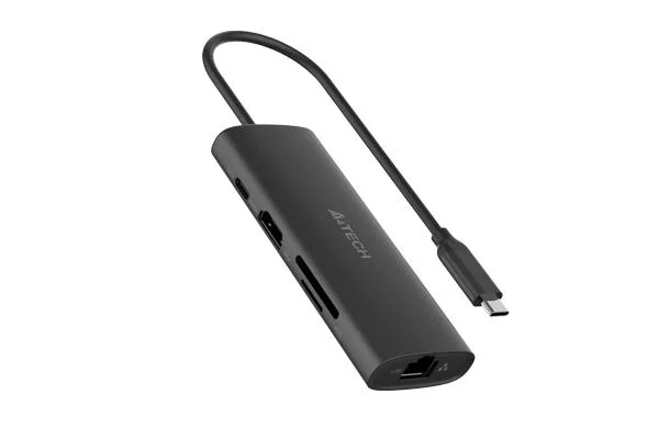 DOCKING Station A4tech universal, 8-in-1, cablu 0.20m, gri A4Tech