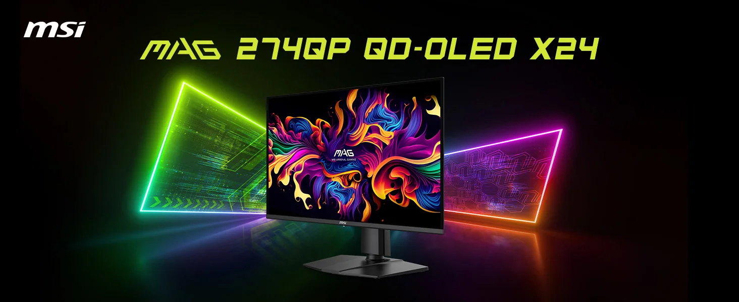 MSI MAG 274QP QD-OLED X24 26.5inch WQHD 24hz 0.03ms 2xHDMI 2.1 DP Pivot