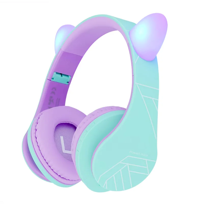 Casti pentru copii wireless KidsCats Purple/Teal Powerlocus