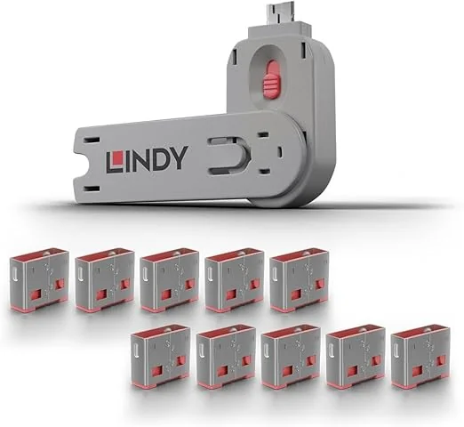 Port blocker Lindy 10xHDMI, material ABS, albastru