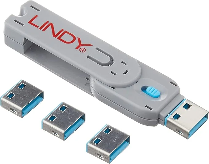 Port blocker Lindy 4xHDMI, material ABS, albastru