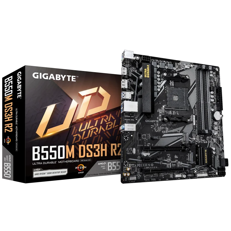 Placa de baza Gigabyte B550M DS3H R2, Socket AM4, DDR4, Micro-ATX Gigabyte