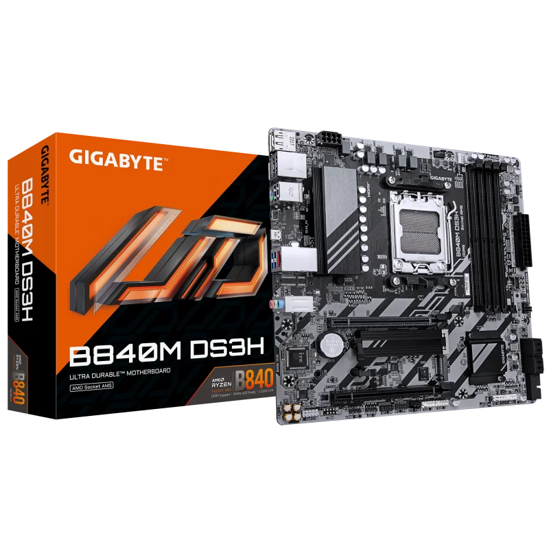 Placa de baza Gigabyte B840M DS3H, Socket AM5, DDR5, Micro-ATX Gigabyte
