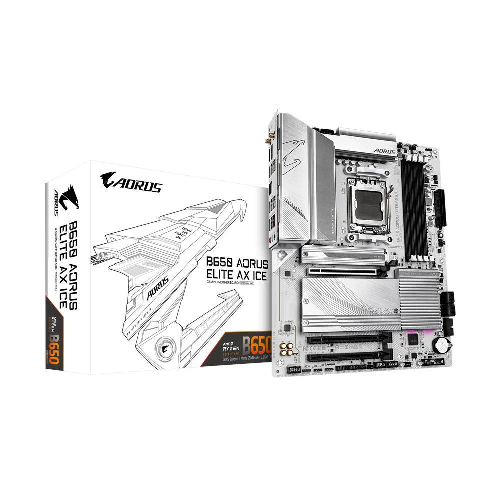 Placa de baza Gigabyte B650 AORUS ELITE AX ICE, Socket AM5, DDR5, ATX Gigabyte