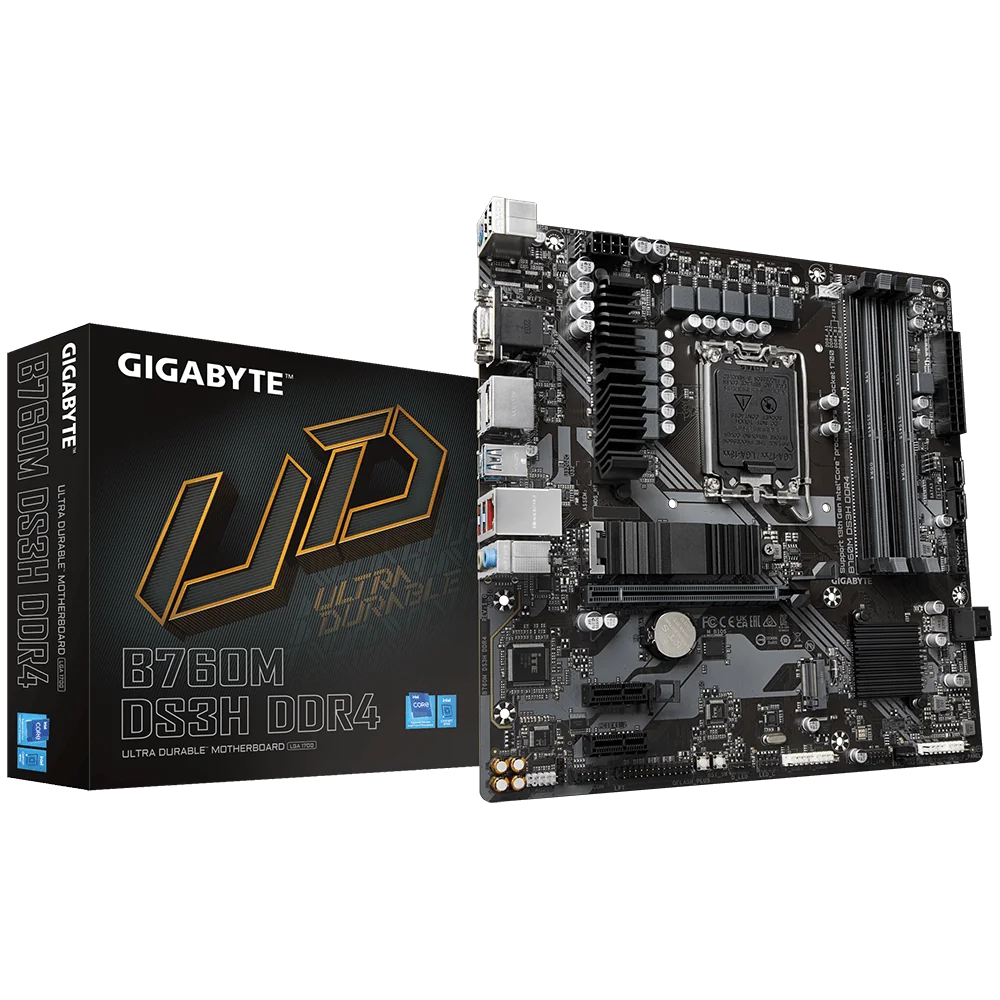 Placa de baza Gigabyte B760M DS3H, LGA 1700, DDR4, Micro-ATX Gigabyte