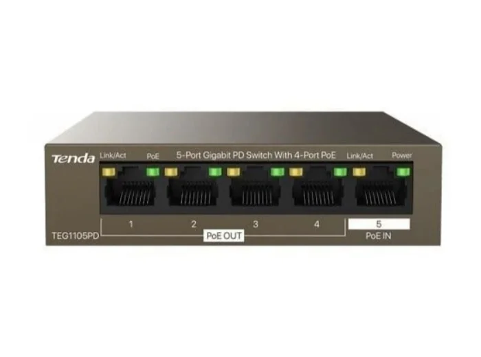 SWITCH 4 PORTURI POE OUT, 1 PORT POE IN Tenda