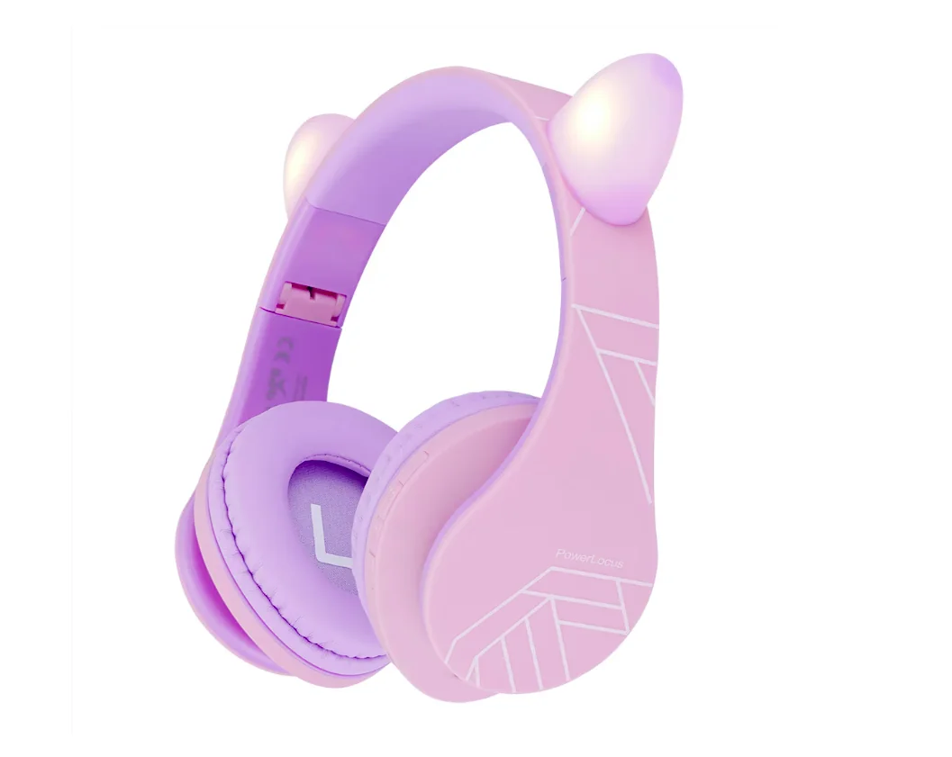 Casti Over-ear PowerLocus KidsCat, wireless, Multicolor Powerlocus