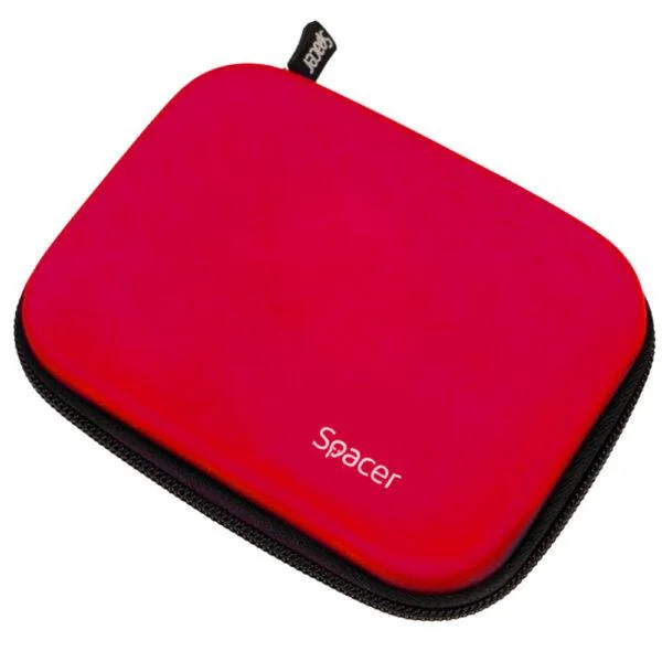 Husa Spacer pentru HDD/SSD 2.5", buzunar intern plasa, rosu Spacer