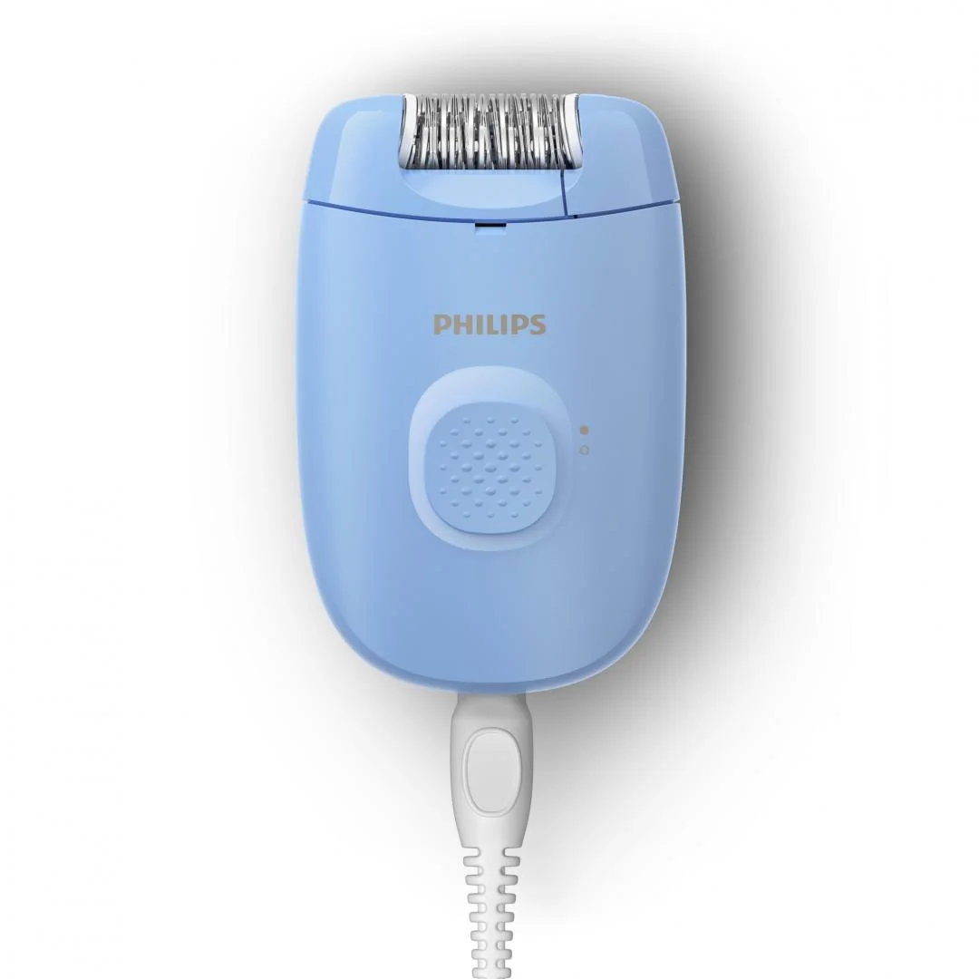 Epilator cu fir PHILIPS Seria 2000 BRE228/00, 1 Setare de Viteza, Cap de Epilare Lavabil, Albastru, L x A x I (mm) 110x40x145 Philips
