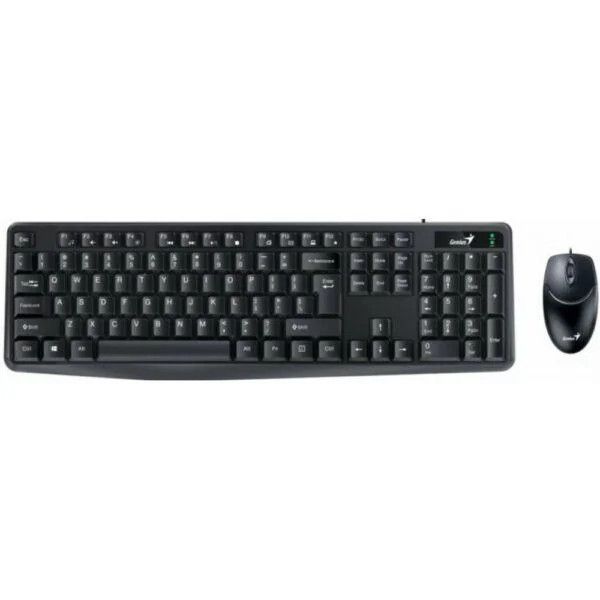 Kit Genius tastatura +mouse, 104 taste (concave), 12 taste multimedia, interfata USB, + mouse optic, rezolutie maxima 1000dpi, 3 butoane, negru Genius