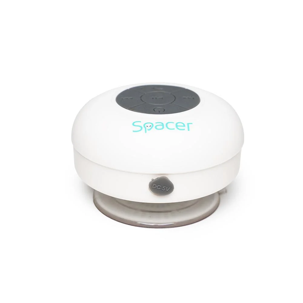 Boxa Spacer DUCKY-WHT portabila, 3W RMS, control volum, acumulator 300mAh, microfon incorporat, incarcare USB, waterproof, alb Spacer