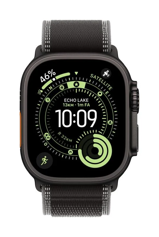 Apple Watch 49mm Black/Charcoal Trail Loop - S/M - Black Titanium Finish