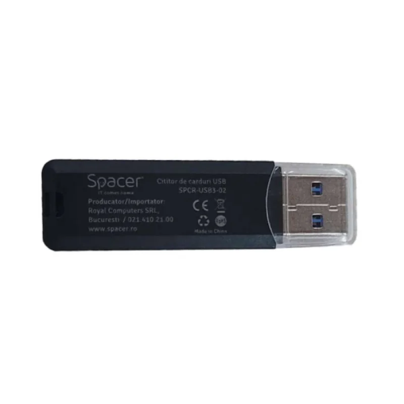 CARD READER extern SPACER, interfata USB 3.0, citeste/scrie: SD, micro SD, Negru Spacer