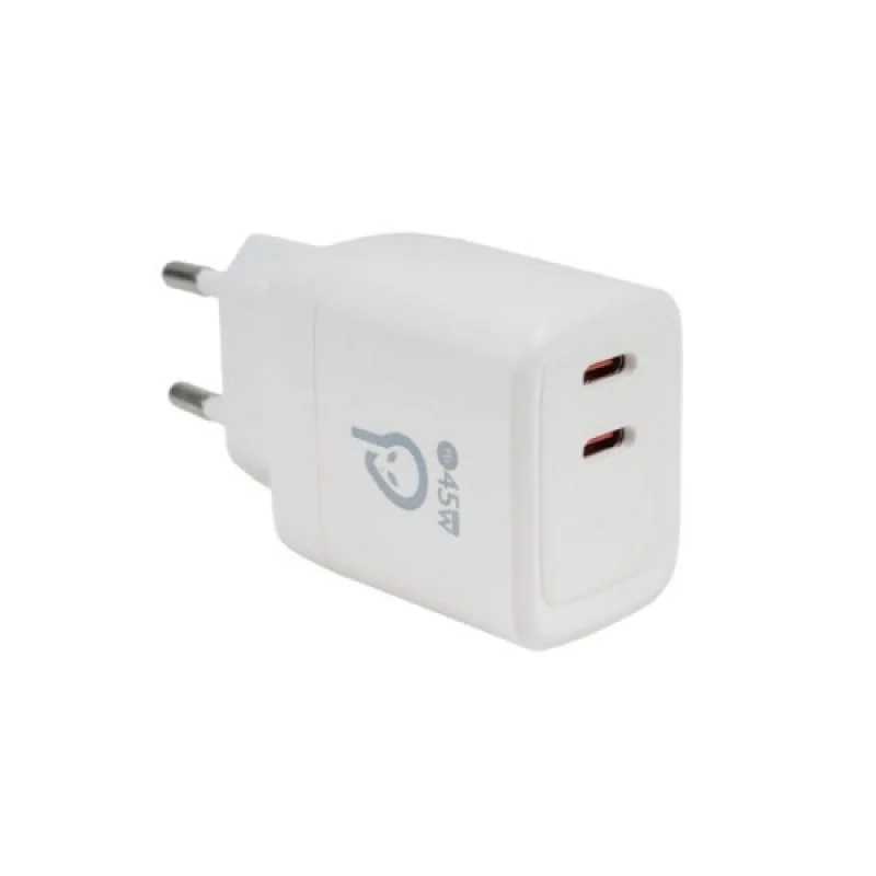 Incarcator retea SPACER Power Delivery, GaN, 2 x USB Type-C PD (max 45W) Spacer