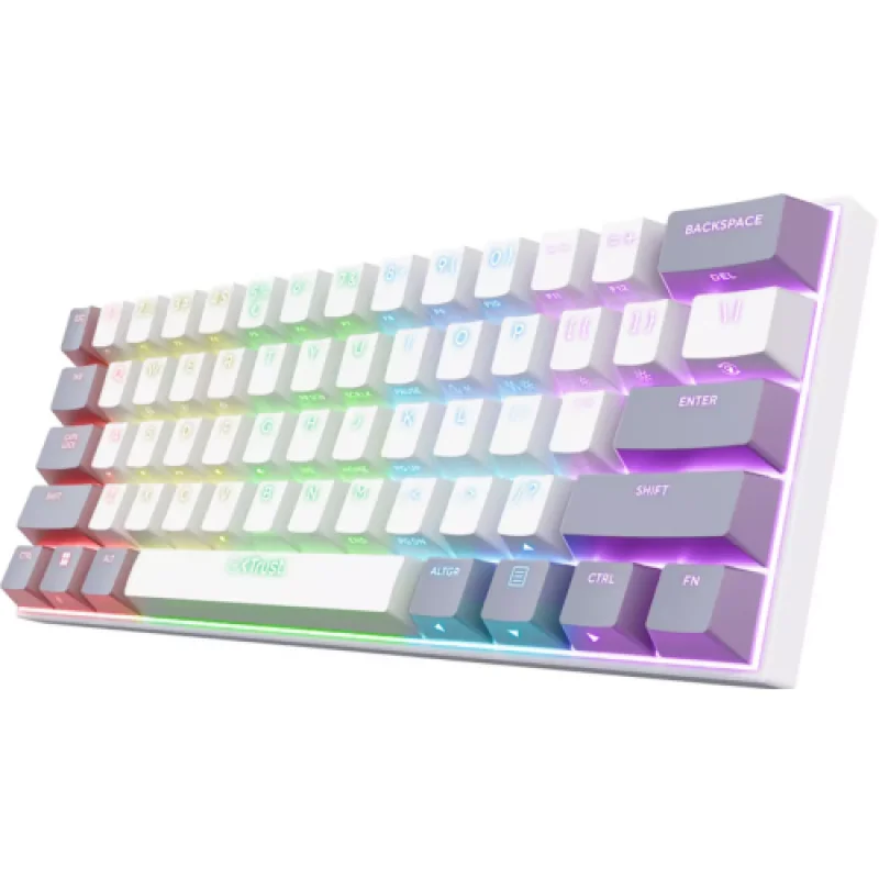 Tastatura mecanica wireless Trust GXT 873 Acira 60% Mini Tri-mode, switch Linear Outemu, material ABS, alb Trust