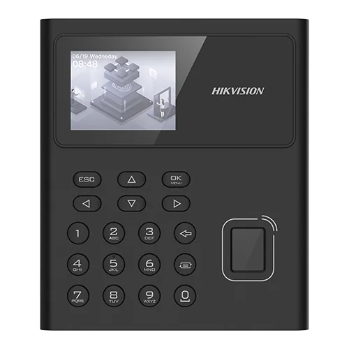 Terminal standalone IP de pontaj, LCD 2.4inch, cititor Amprenta, Card Mifare, Wi-Fi - HIKVISION DS-K1T8005MFWX-B-S Hikvision