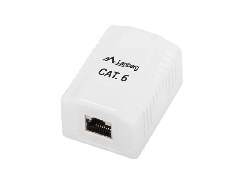 SURFACE-MOUNT BOX CAT.6 FTP SHIELDED 1X RJ45 WHITE LANBERG Lanberg