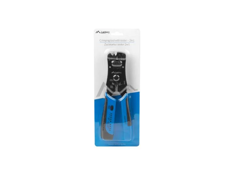 CRIMPING TOOL RJ45 RJ11 RJ12 + CABLE TESTER LANBERG, POWER SUPPLY 4x LR44 Lanberg