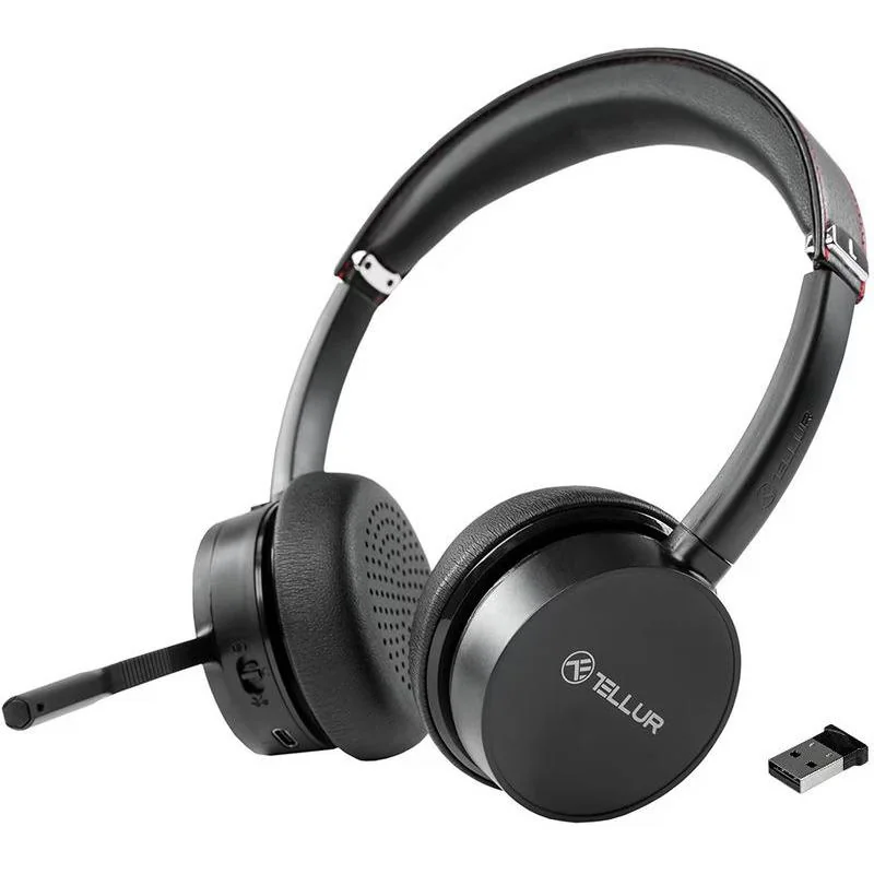 Casti Over-ear TELLUR Voice Pro, Wireless, Noise-canceling, Negru Tellur