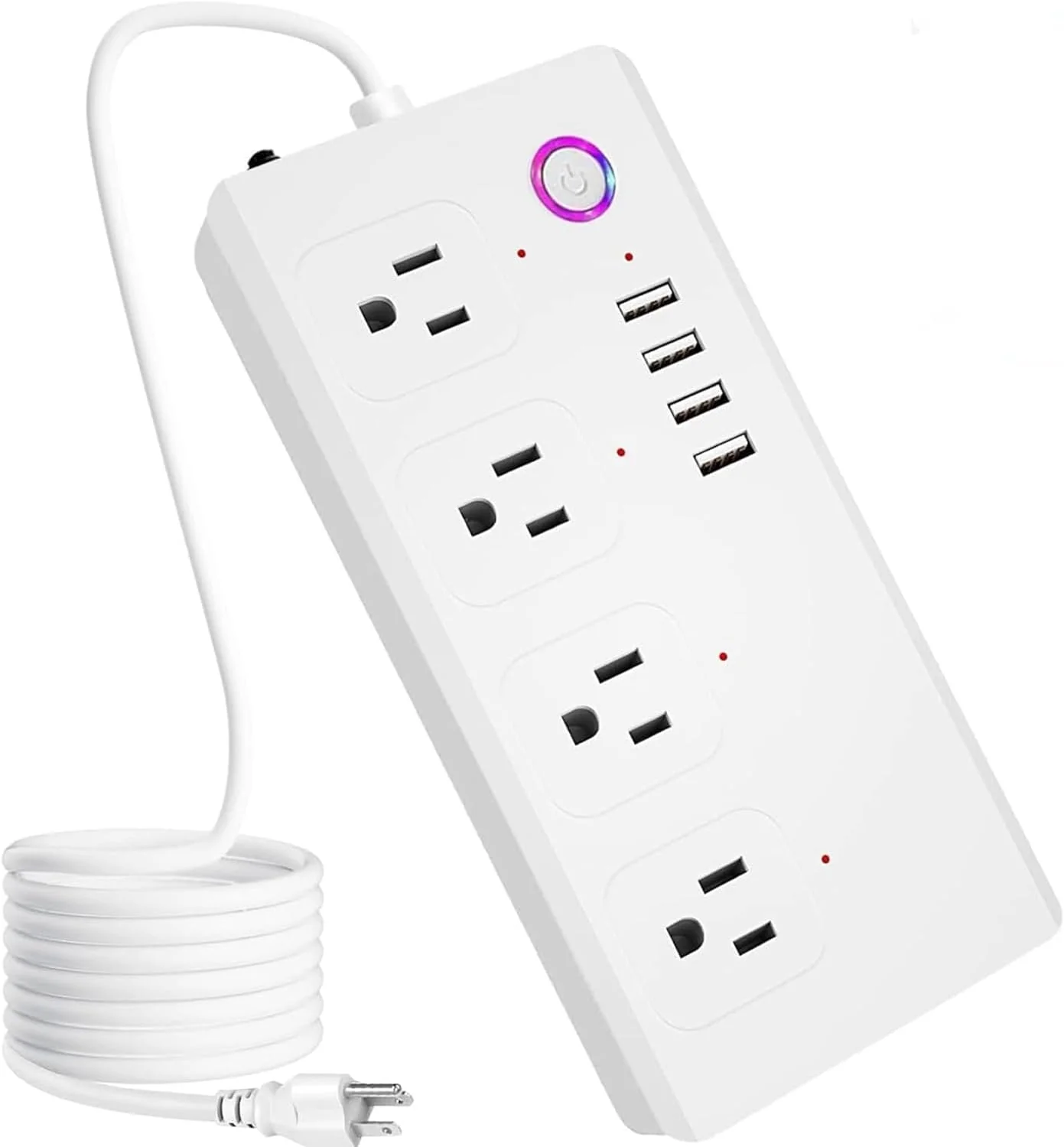 GEMBIRD Smart power strip with USB charger 4 sockets white