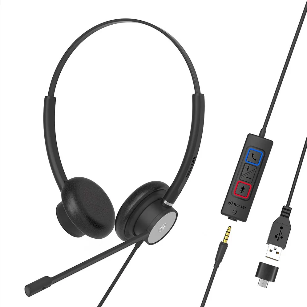 Casti Head-band TELLUR Voice 420, Wired, Negru Tellur