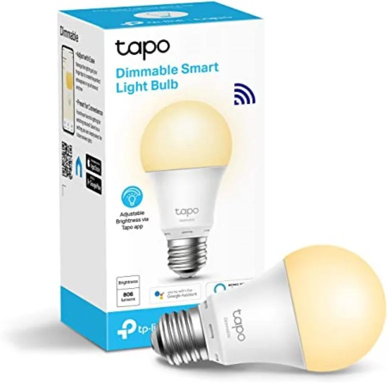 Tapo L510E Smart bulb White, Yellow Wi-Fi, Dimmable, E27, Wi-Fi Protocol IEEE 802.11b/g/n, Wi-Fi Frequency 2.4 GHz Wi-Fi, 220โ240 V, 50/60 Hz, 73 Ma, 806 lumens, 2,700 K, 8.7 W. TP-Link